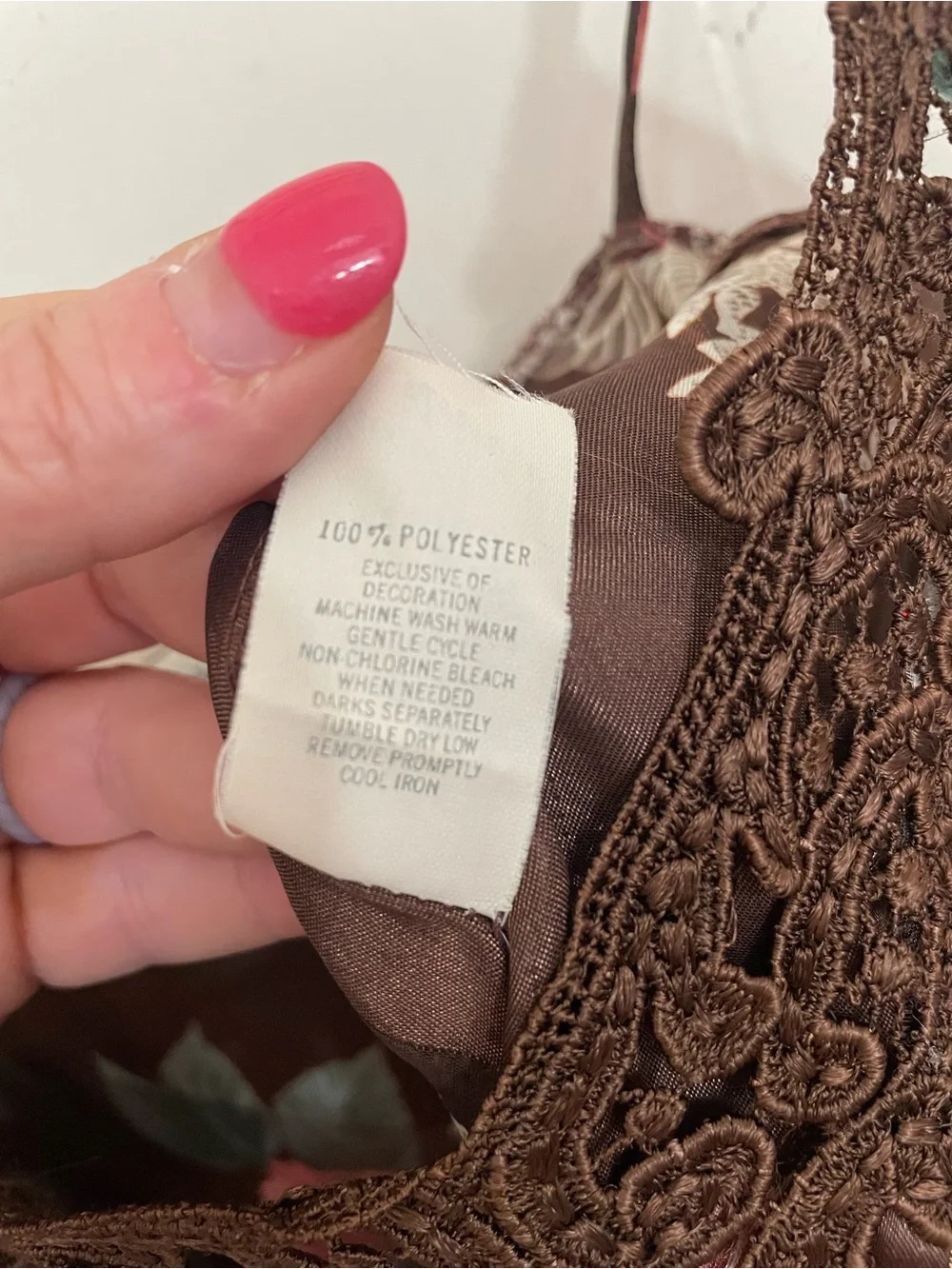 Vintage Lace Slip Dress Size M Brown Floral Sheer Beautiful Whimsy Goth Fairy